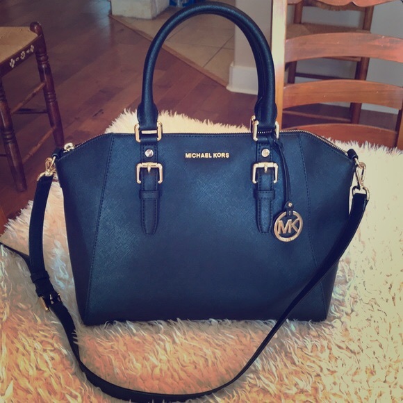 mk ciara large saffiano leather satchel